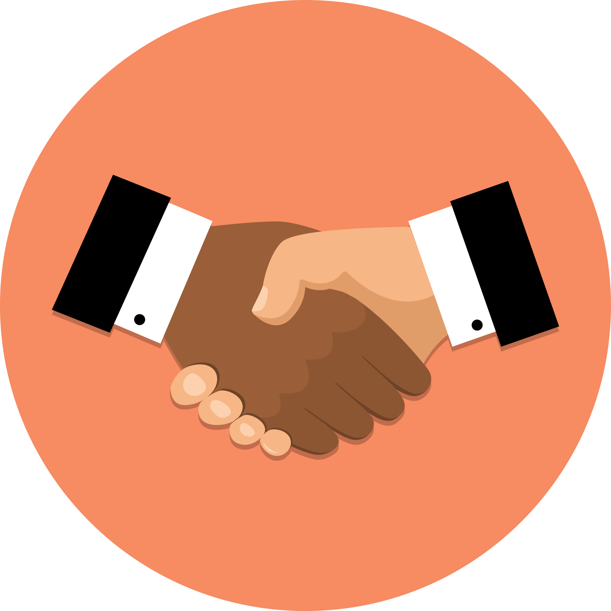 Handshake Two hands shaking icon diversity