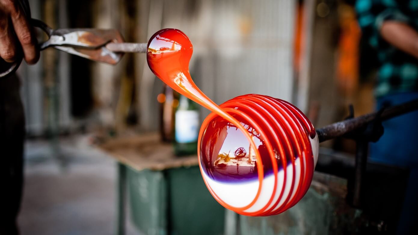 Chihuly Garden and Glass Making glass sculptures