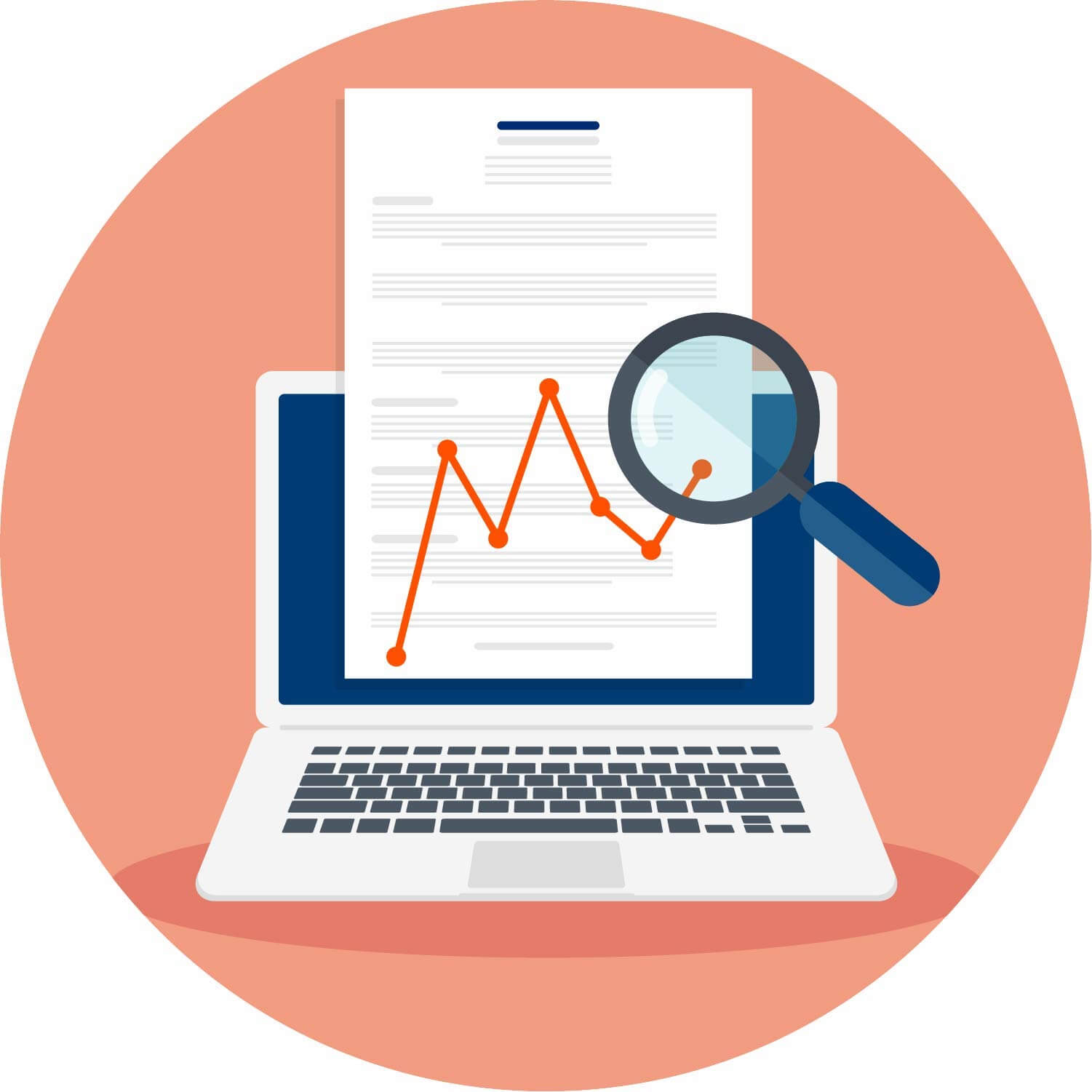 Laptop with analytics icon