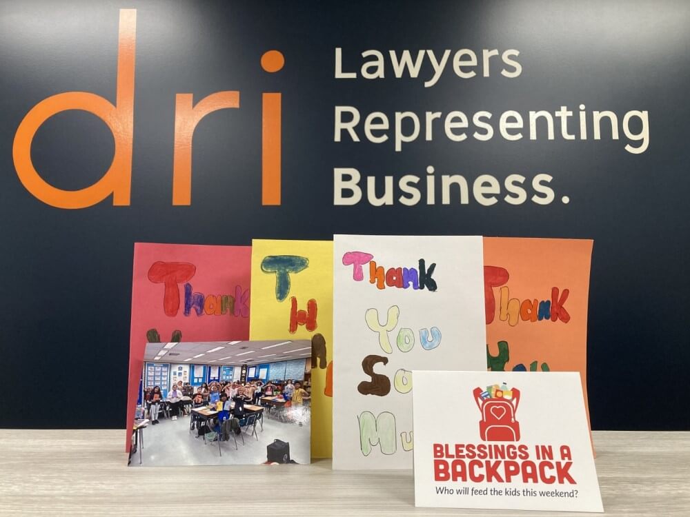 DRI receives homemade thank you cards for DRI Cares Activity Blessings in a Backpack