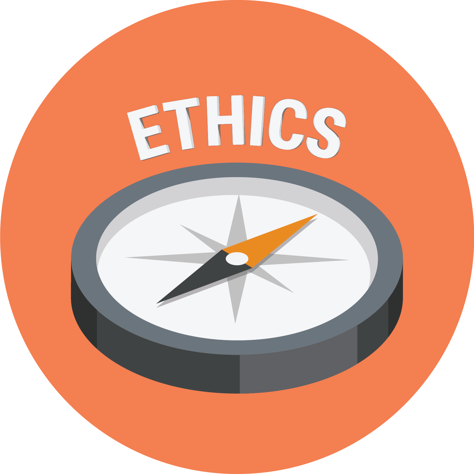 Ethics with compass icon